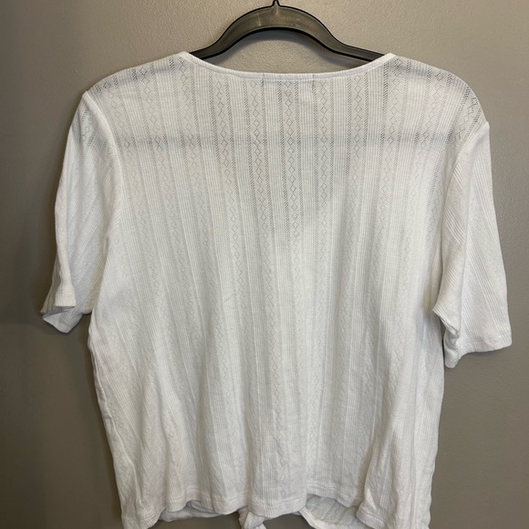 Sanctuary white Pointelle Tie Tee 100% cotton size M - Picture 9 of 12